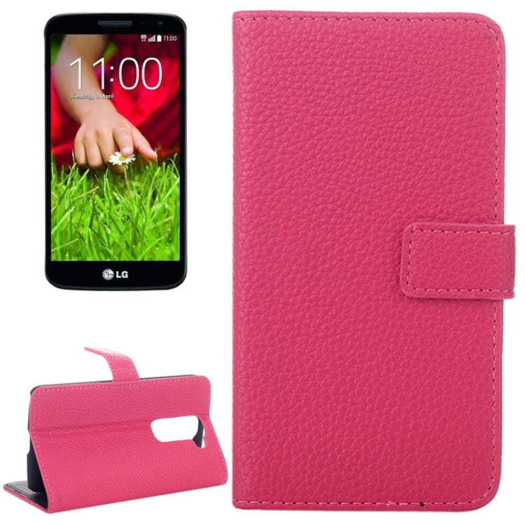 Litchi Texture Flip Leather Case with Credit Card Slots & Holder for LG G2 mini