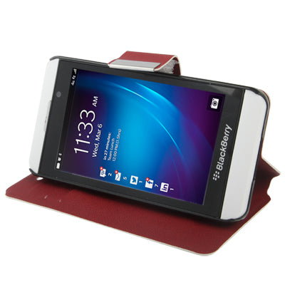 Pure Color Ultra-thin Leather Case with Holder & Credit Card slots for BlackBerry Z10