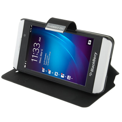 Pure Color Ultra-thin Leather Case with Holder & Credit Card slots for BlackBerry Z10