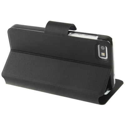 Pure Color Ultra-thin Leather Case with Holder & Credit Card slots for BlackBerry Z10