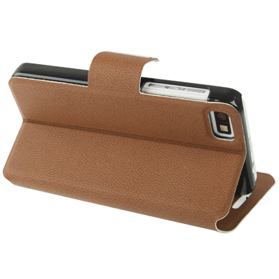 Pure Color Ultra-thin Leather Case with Holder & Credit Card slots for BlackBerry Z10