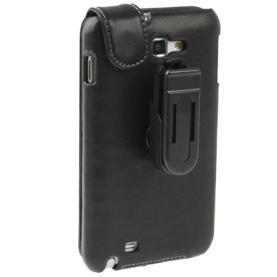 Genuine Leather Case with Clip for Galaxy Note / i9220 / N7000, Note LTE / N7005(Black)