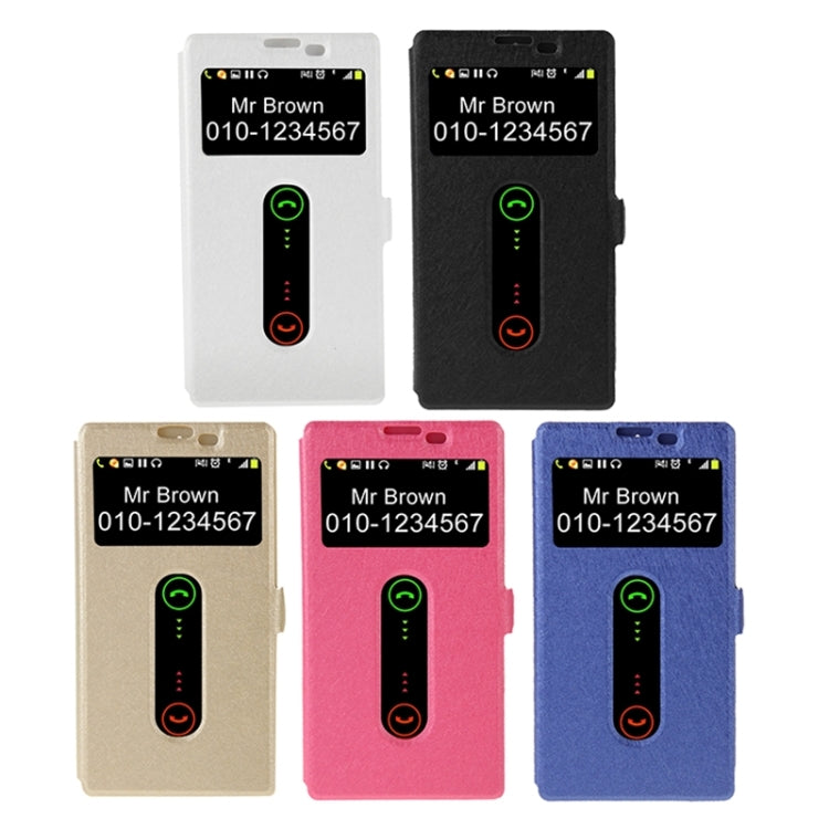 Cross Texture Horizontal Flip Leather Case with Caller ID Display & Holder for Lenovo K80