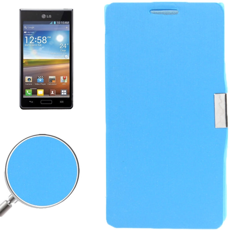 Brushed Texture Horizontal Flip Magnetic Buckle Leather Protective Case for LG Optimus L7