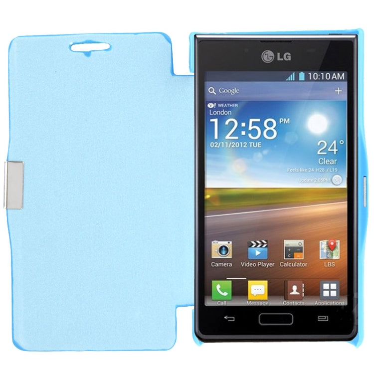 Brushed Texture Horizontal Flip Magnetic Buckle Leather Protective Case for LG Optimus L7