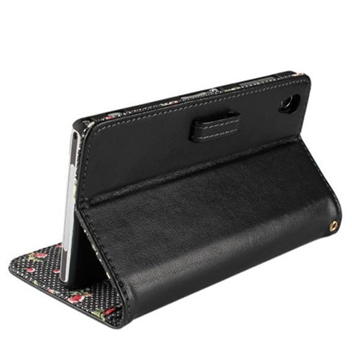 Horizontal Flip Leather Case with Credit Card Slots & Holder & Lanyard for Sony Xperia Z2 / L50w(Black)