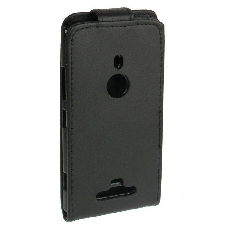 Pure Color Vertical Flip Leather Case for Nokia Lumia 925 (Black)
