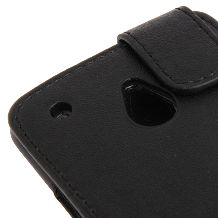 High Quality Vertical Flip Leather Case for HTC One mini / M4 / 601e (Black)