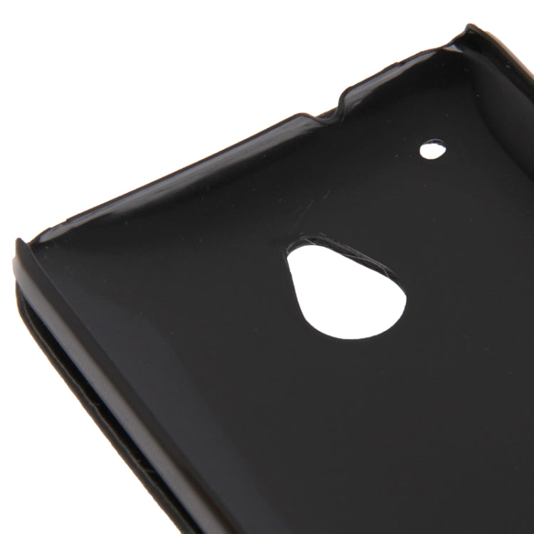 High Quality Vertical Flip Leather Case for HTC One mini / M4 / 601e (Black)