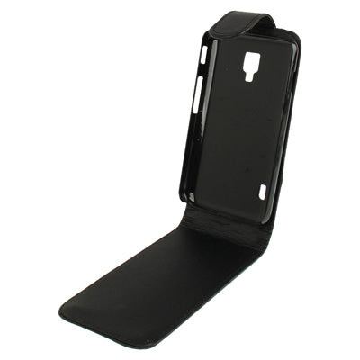 Pure Color Vertical Flip Leather Case for LG Optimus L7 II / P715 (Black)