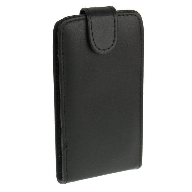 Pure Color Vertical Flip Leather Case for LG Optimus F5 (Black)