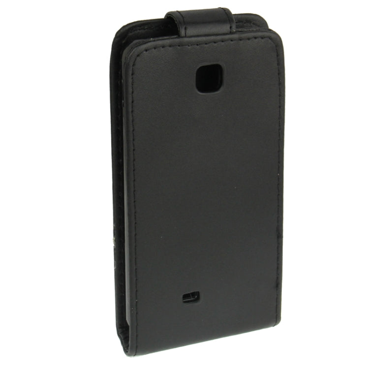 Pure Color Vertical Flip Leather Case for LG Optimus F5 (Black)