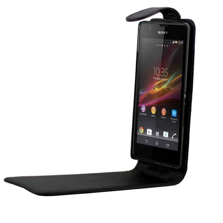 Vertical Flip Leather Case for Sony Xperia ZR / M36h(Black)