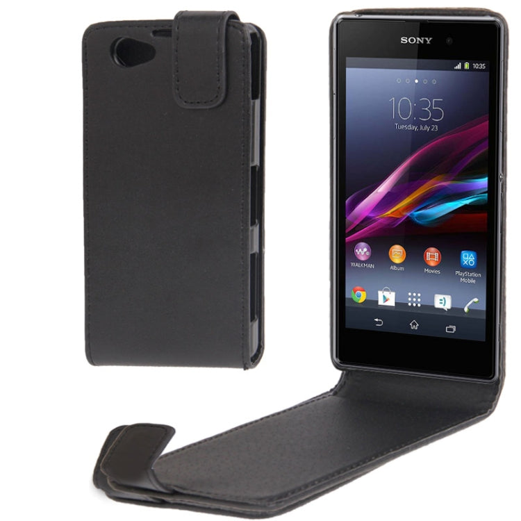 Vertical Flip Leather Case for Sony Xperia Z1 mini (Black)