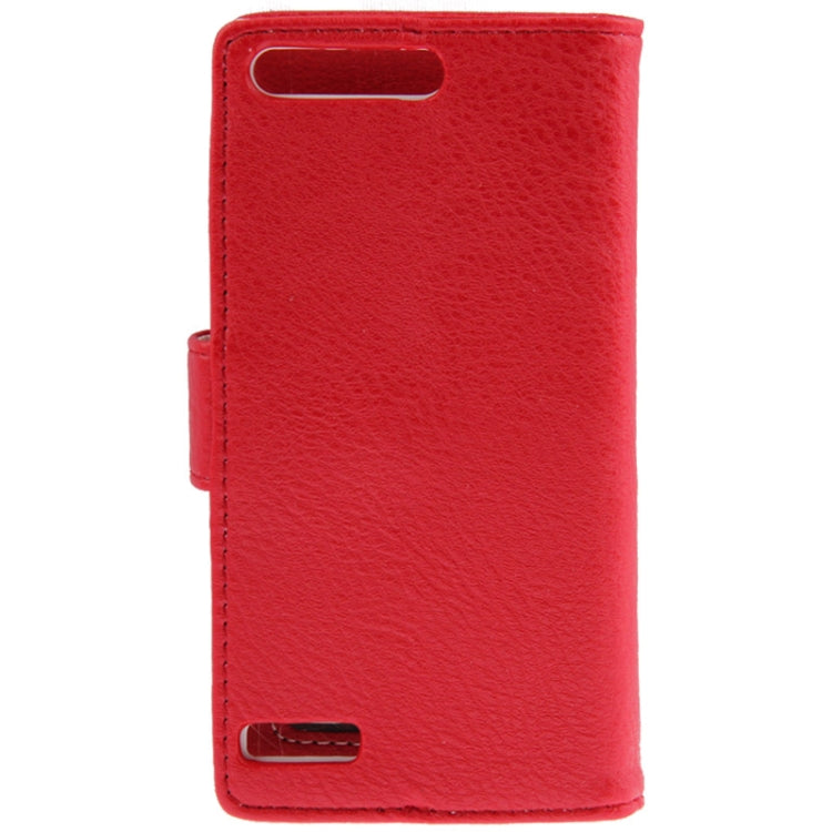 Litchi Texture Horizontal Flip Leather Case with Credit Card Slot & Holder for Huawei Ascend G6-T00 3G / P6 mini