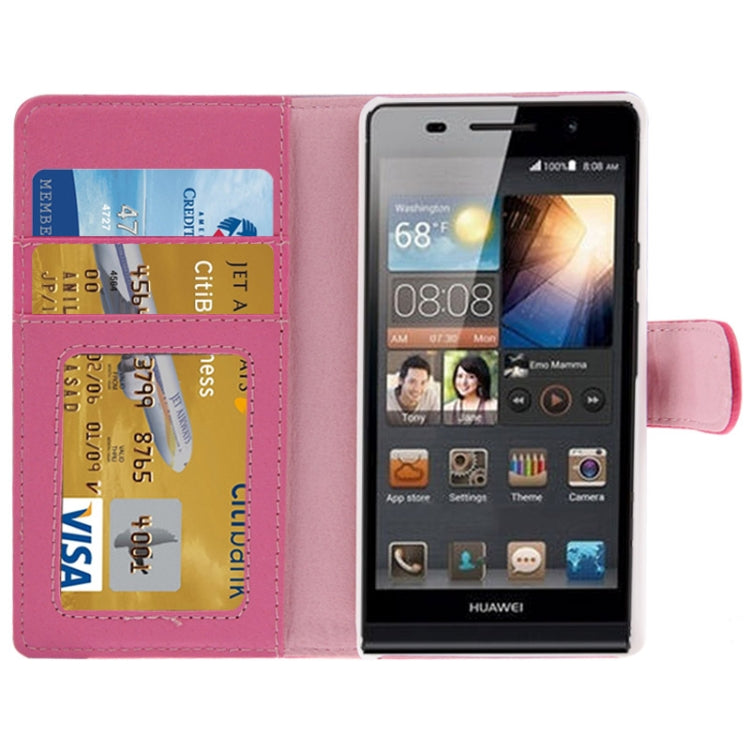 Litchi Texture Horizontal Flip Leather Case with Credit Card Slot & Holder for Huawei Ascend G6-T00 3G / P6 mini