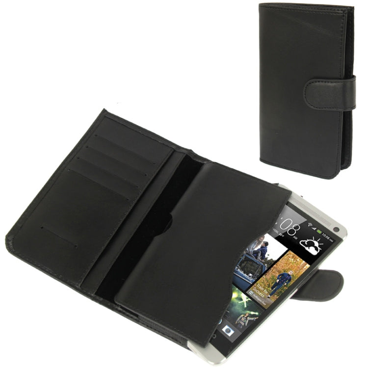 Genuine Leather Case with Wallet & Credit Card Slots for HTC M7 / i9300 / i9250 / Sony LT26i / LG L7 / L36h / M35h / Nokia 928(Black)