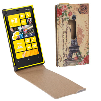 Retro Eiffel Tower Style Vertical Flip Leather Case for Nokia Lumia 920