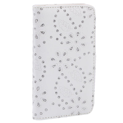 Flowers Shimmering Powder Leather Case with Credit Card Slot for Nokia Lumia 920 (White)