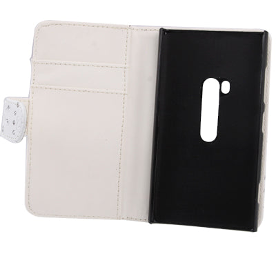 Flowers Shimmering Powder Leather Case with Credit Card Slot for Nokia Lumia 920 (White)