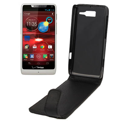 Vertical Flip Soft Leather Case for Motorola XT890 (Black)