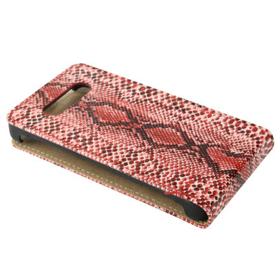 Snakeskin Texture Vertical Flip Leather Case for Nokia Lumia 820 (Red)