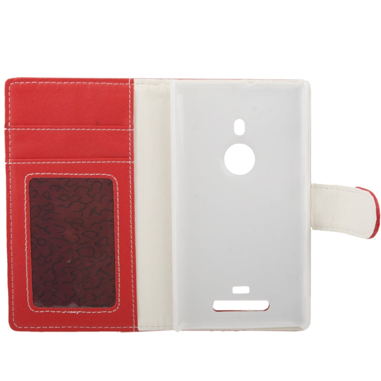 Gravel  Texture Leather Case with Holder & Credit Card Slots for Nokia Lumia 925 (Red)