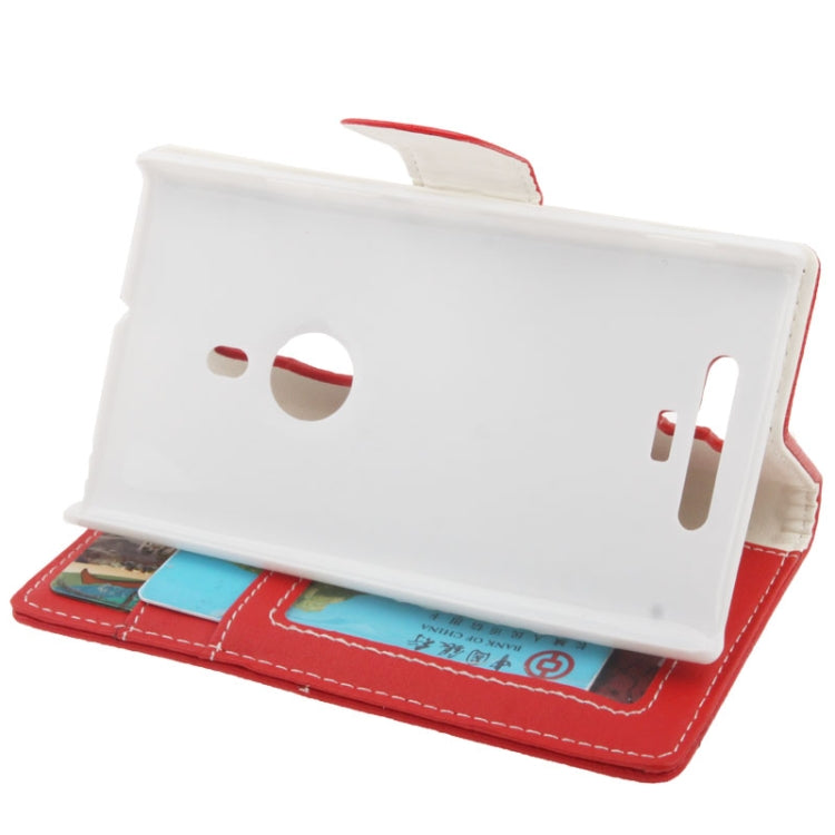 Gravel  Texture Leather Case with Holder & Credit Card Slots for Nokia Lumia 925 (Red)