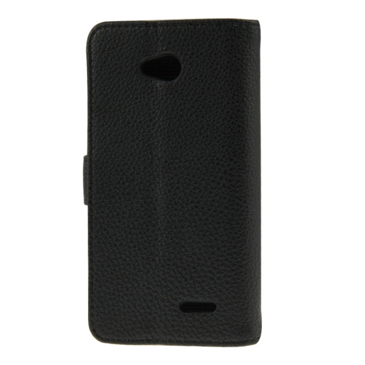 Litchi Texture Flip Leather Case with Credit Card Slots & Holder for LG L70 / Dual D325