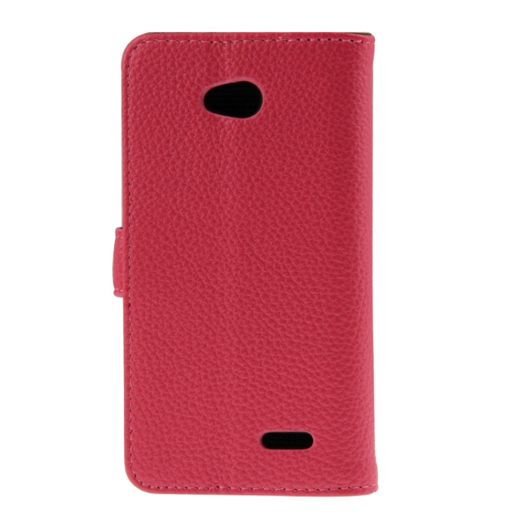 Litchi Texture Flip Leather Case with Credit Card Slots & Holder for LG L70 / Dual D325