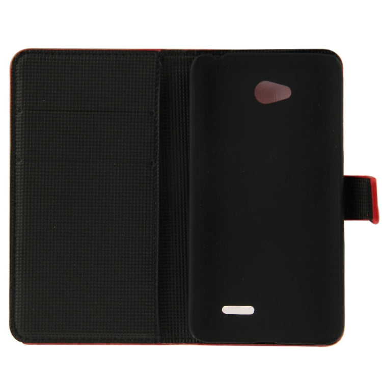 Litchi Texture Flip Leather Case with Credit Card Slots & Holder for LG L70 / Dual D325