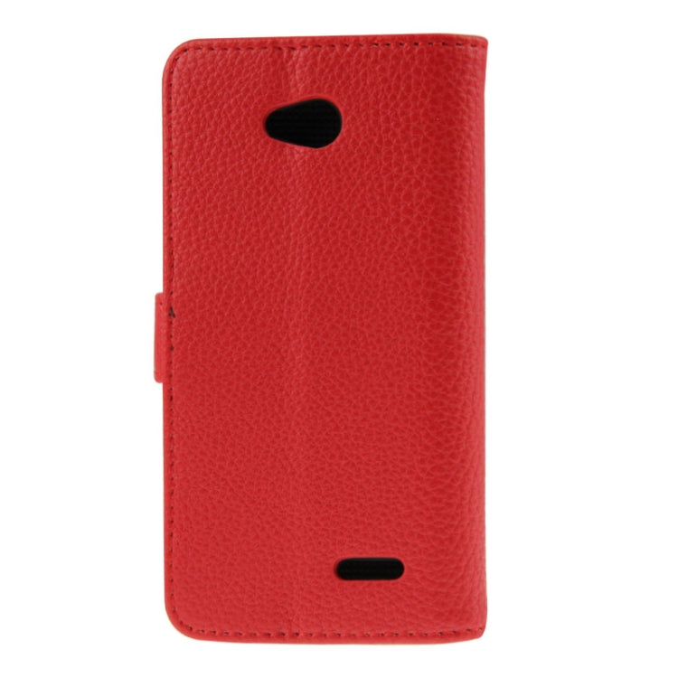 Litchi Texture Flip Leather Case with Credit Card Slots & Holder for LG L70 / Dual D325