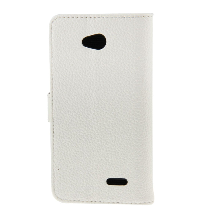 Litchi Texture Flip Leather Case with Credit Card Slots & Holder for LG L70 / Dual D325