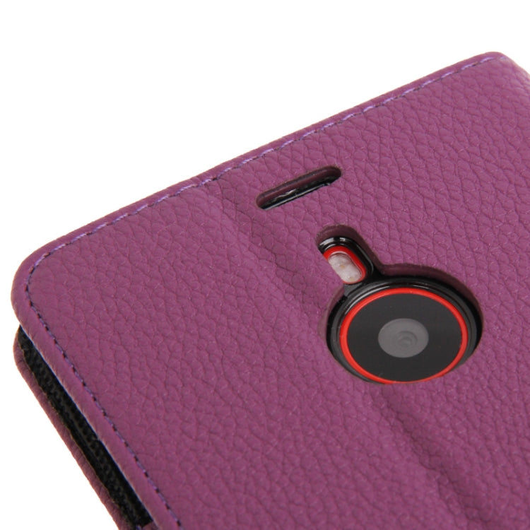 Litchi Texture Leather Case with Credit Card Slots & Holder for Nokia Lumia 1520 / Bendit  (Purple)