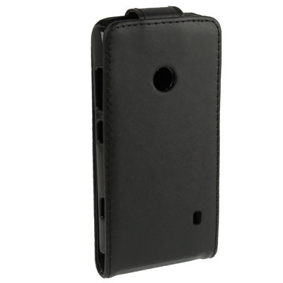 Pure Color Vertical Flip Leather Case for Nokia Lumia 520(Black)