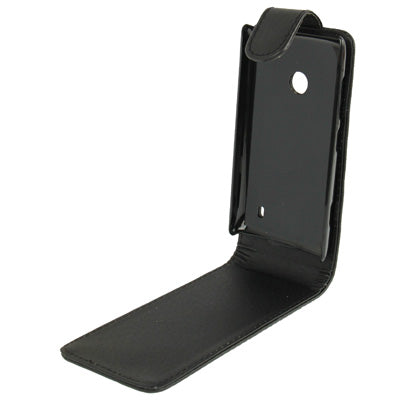 Pure Color Vertical Flip Leather Case for Nokia Lumia 520(Black)
