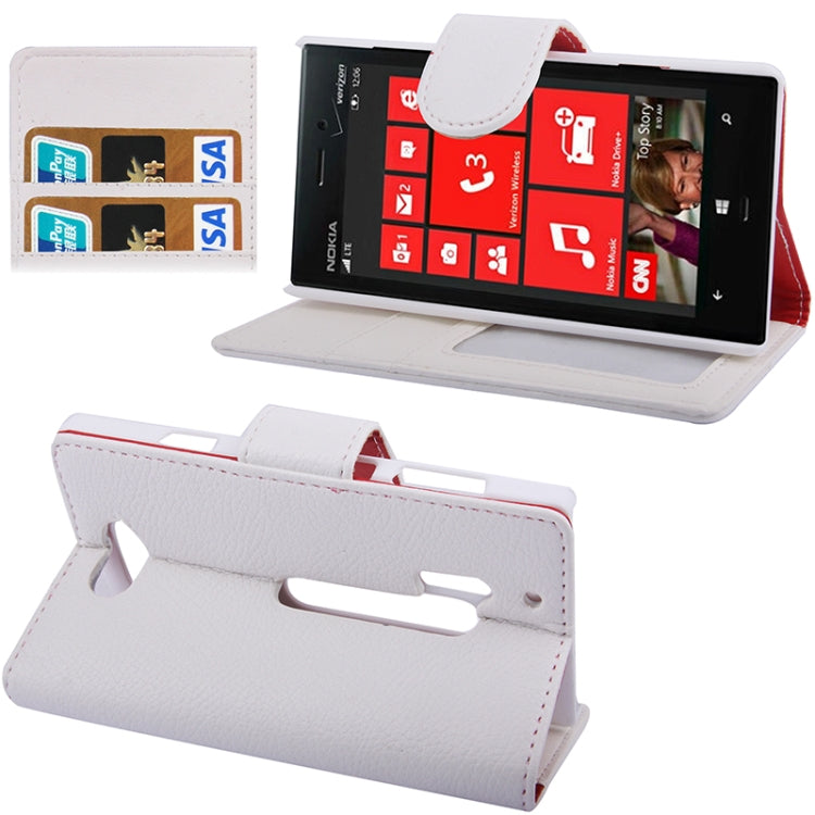 Litchi Texture Leather Case with Holder & Credit Card Slots for Nokia Lumia 928