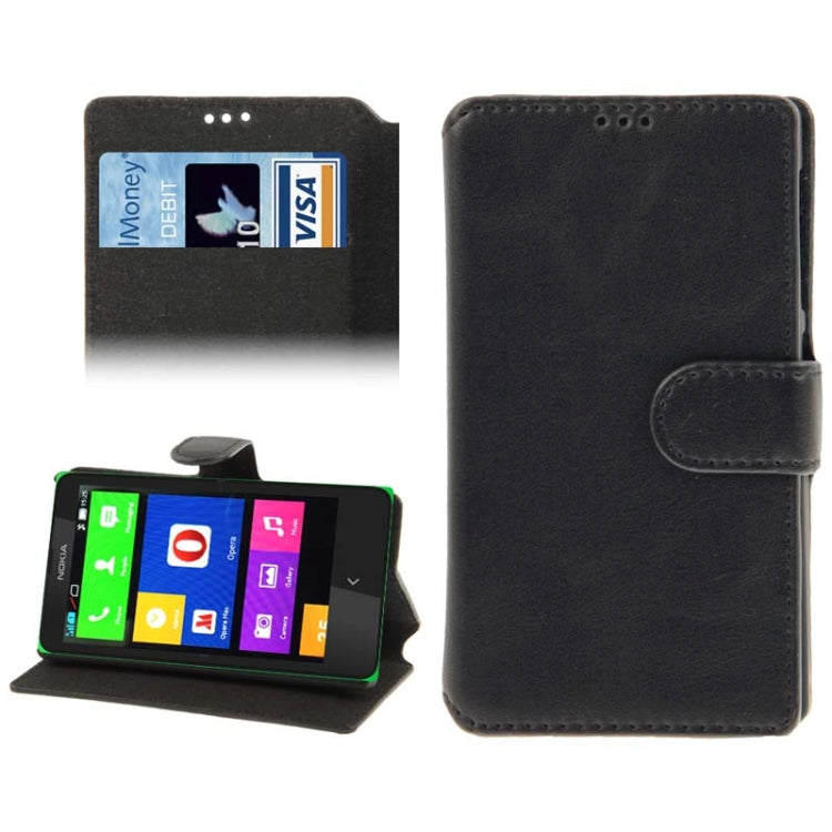 Fine Sheepskin Texture Leather Case with Credit Card Slots & Holder for Nokia X / X+