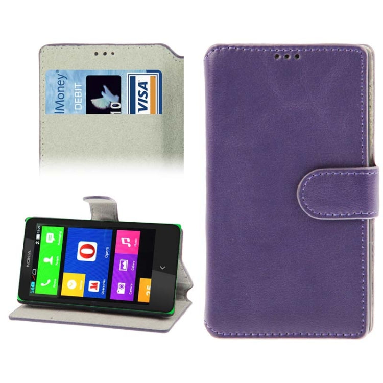Fine Sheepskin Texture Leather Case with Credit Card Slots & Holder for Nokia X / X+