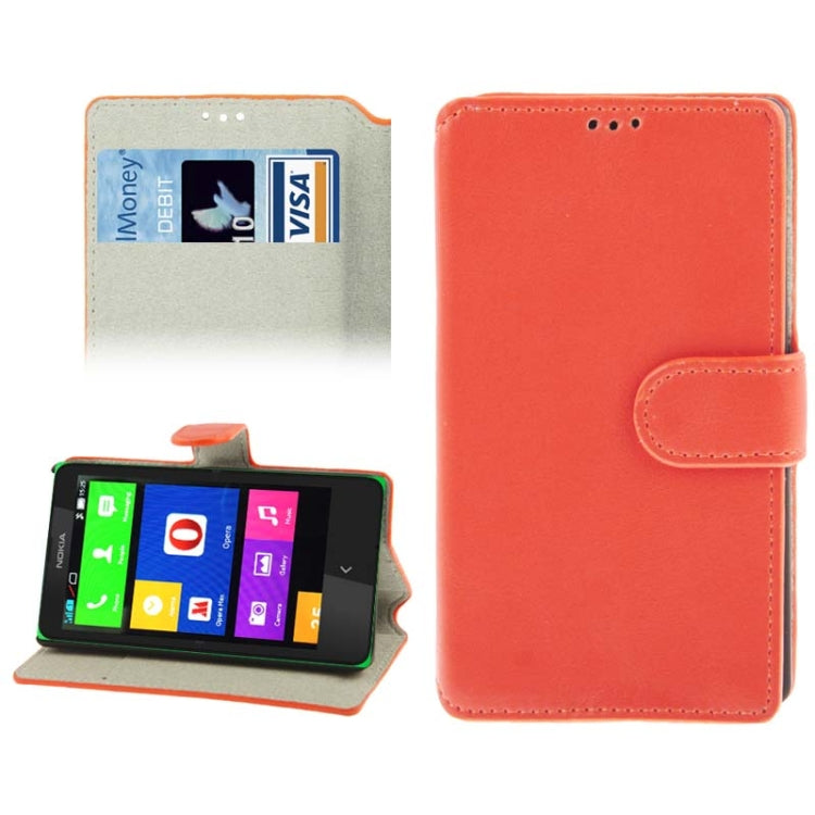 Fine Sheepskin Texture Leather Case with Credit Card Slots & Holder for Nokia X / X+