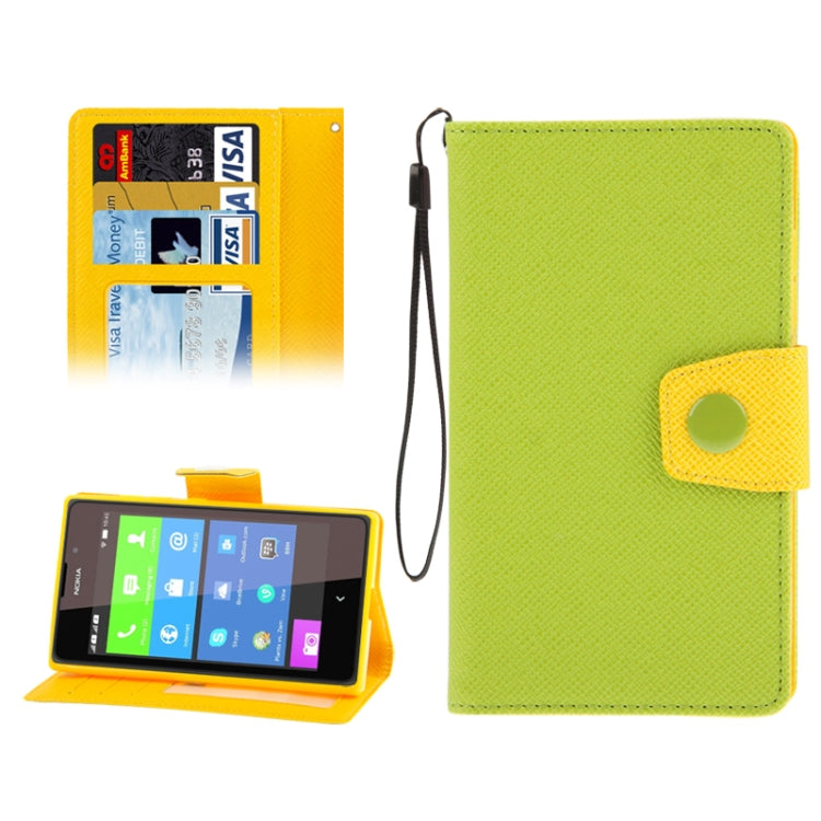 2-Color Series Cross Texture Leather Case with Credit Card Slots & Holder & Lanyard for Nokia XL