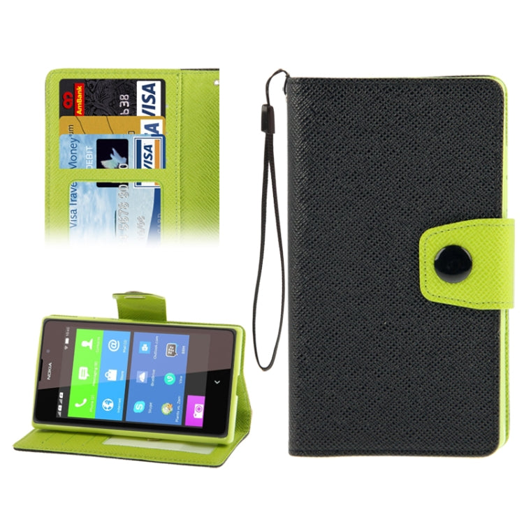 2-Color Series Cross Texture Leather Case with Credit Card Slots & Holder & Lanyard for Nokia XL