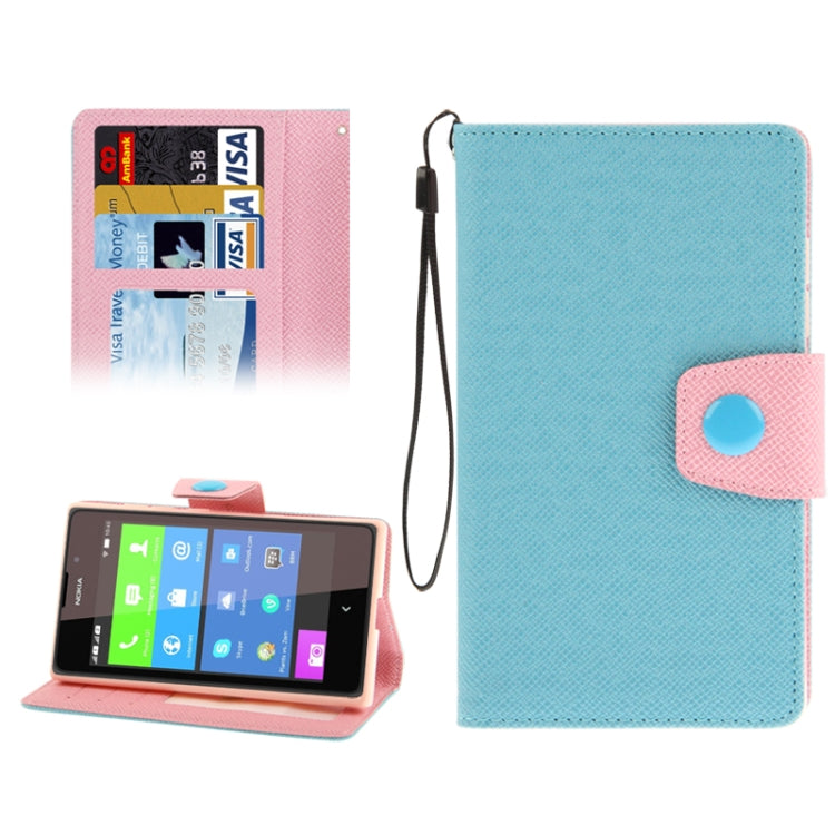 2-Color Series Cross Texture Leather Case with Credit Card Slots & Holder & Lanyard for Nokia XL