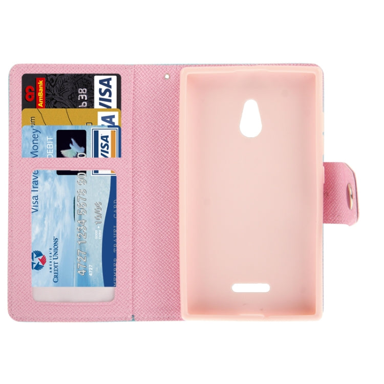 2-Color Series Cross Texture Leather Case with Credit Card Slots & Holder & Lanyard for Nokia XL