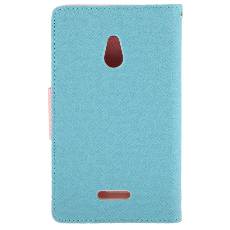 2-Color Series Cross Texture Leather Case with Credit Card Slots & Holder & Lanyard for Nokia XL