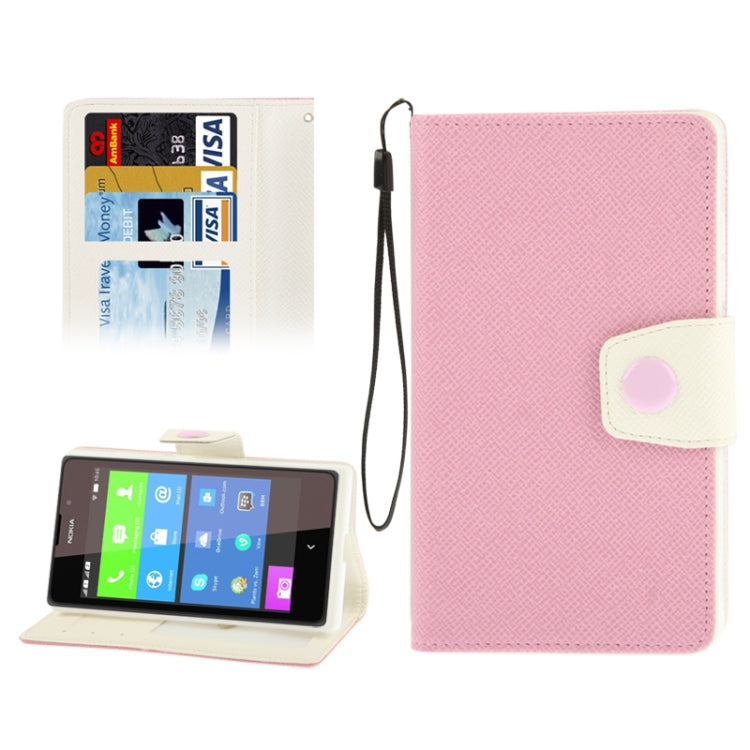 2-Color Series Cross Texture Leather Case with Credit Card Slots & Holder & Lanyard for Nokia XL
