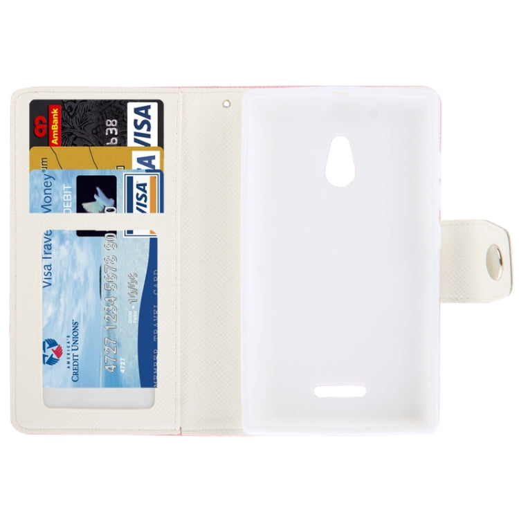 2-Color Series Cross Texture Leather Case with Credit Card Slots & Holder & Lanyard for Nokia XL
