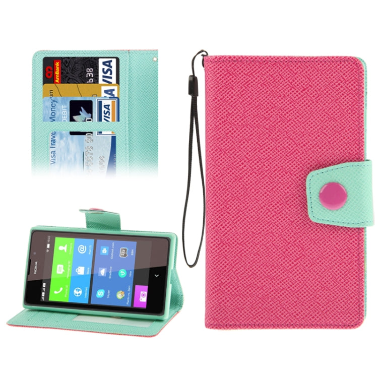 2-Color Series Cross Texture Leather Case with Credit Card Slots & Holder & Lanyard for Nokia XL