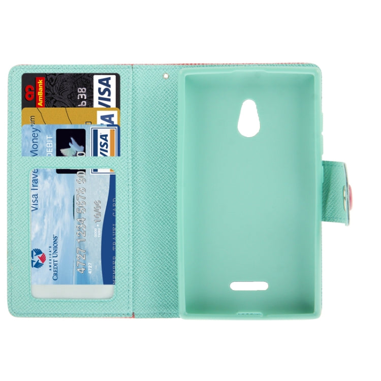 2-Color Series Cross Texture Leather Case with Credit Card Slots & Holder & Lanyard for Nokia XL