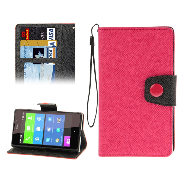 2-Color Series Cross Texture Leather Case with Credit Card Slots & Holder & Lanyard for Nokia XL